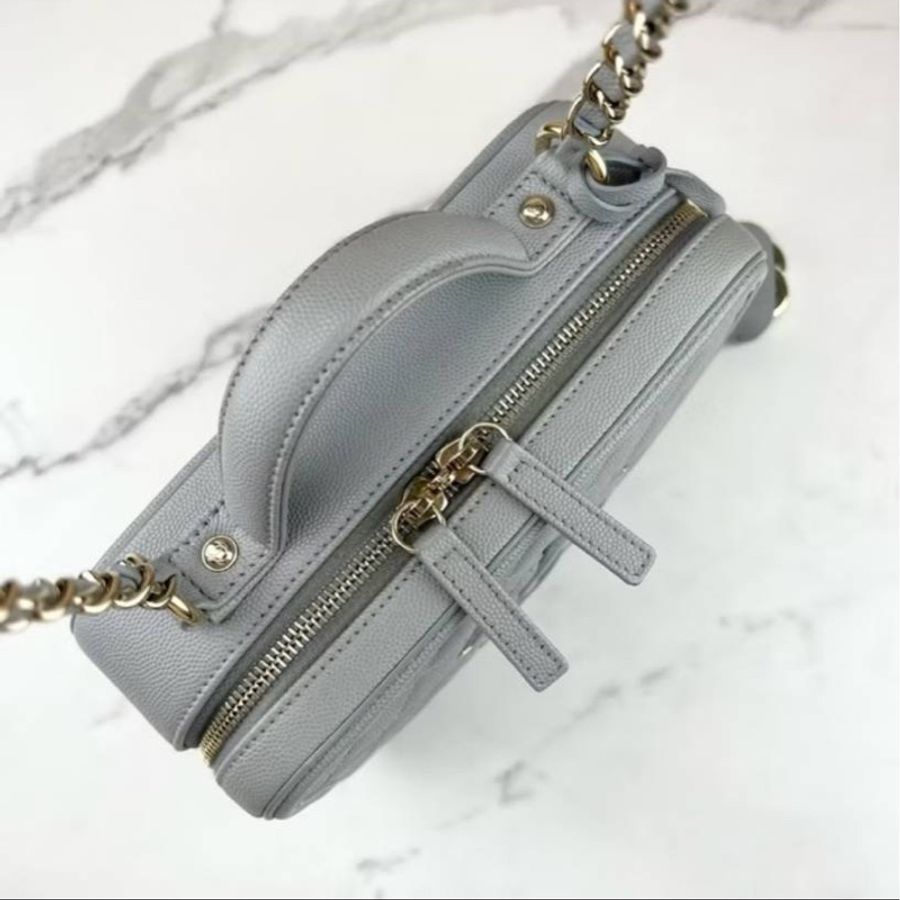 大全配台灣購證二手正品chanel A93343vanity case 21cm 相機包 荔枝牛-4