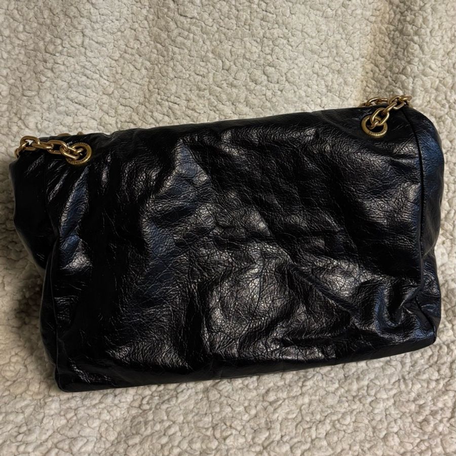 桃園機場購入🩶巴黎世家/Balenciaga MONACO系列 黑金鏈義大利牛皮單肩包-9