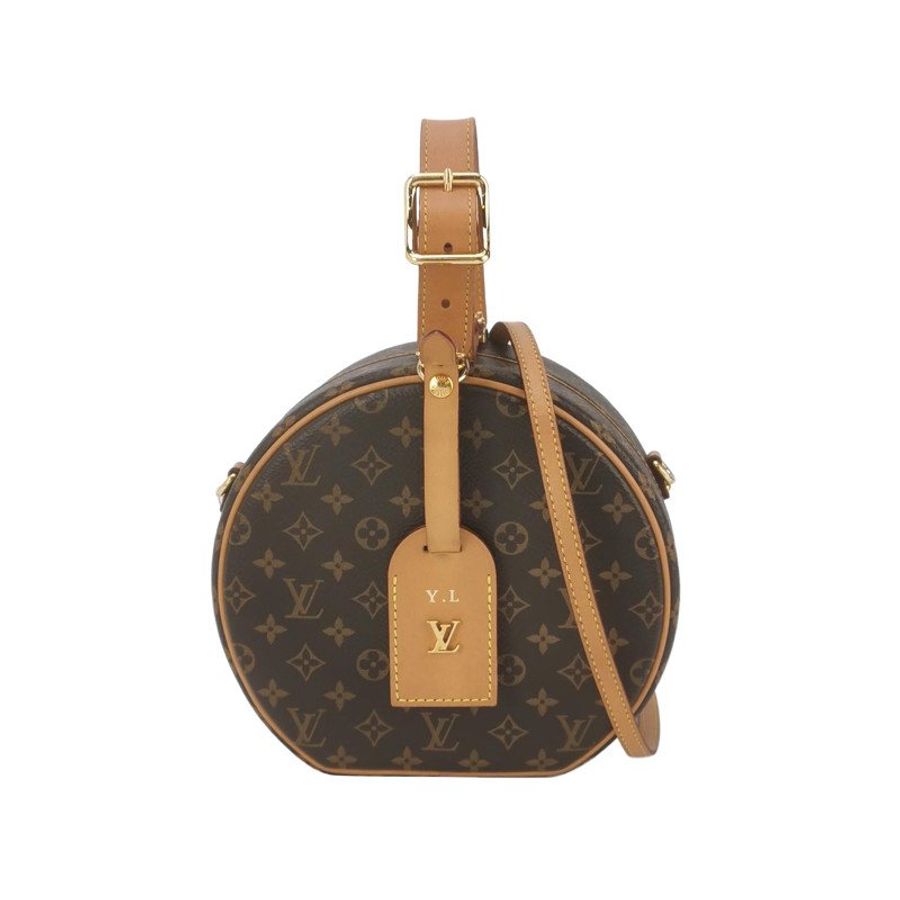 Louis Vuitton(LV)Boite Chapeau小號植鞣革Monogram印花圓餅包斜挎包單肩包-0