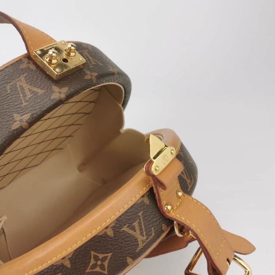 Louis Vuitton(LV)Boite Chapeau小號植鞣革Monogram印花圓餅包斜挎包單肩包-6