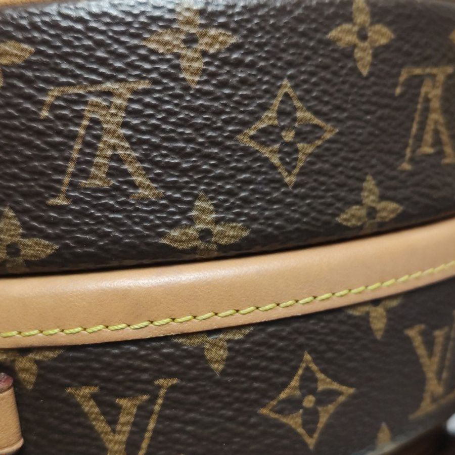 Louis Vuitton(LV)Boite Chapeau小號植鞣革Monogram印花圓餅包斜挎包單肩包-17