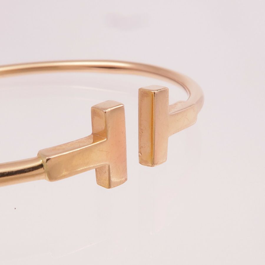 TIFFANY&CO 18K玫瑰金T Wire Bracelet手鐲-6