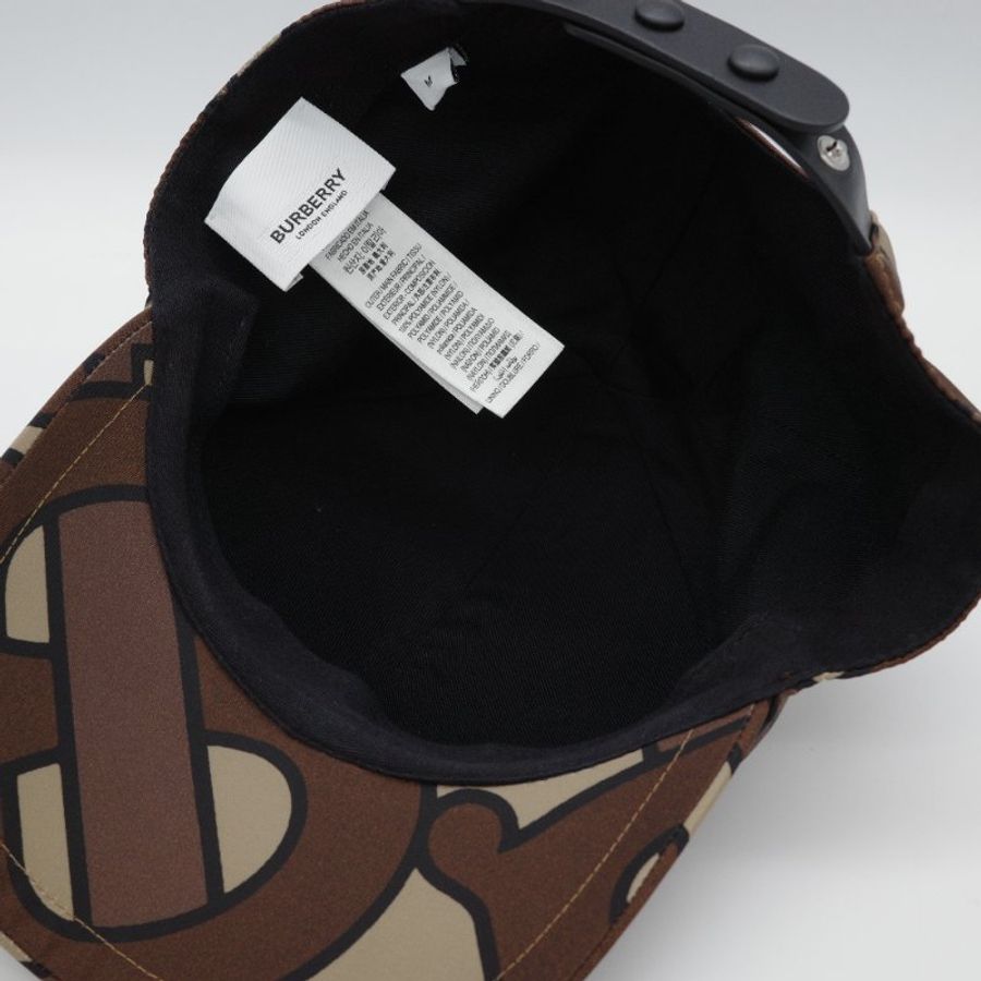 Burberry 博柏利 TB 滿版字母 棕色花紋 尼龍 棒球帽 帽子-7