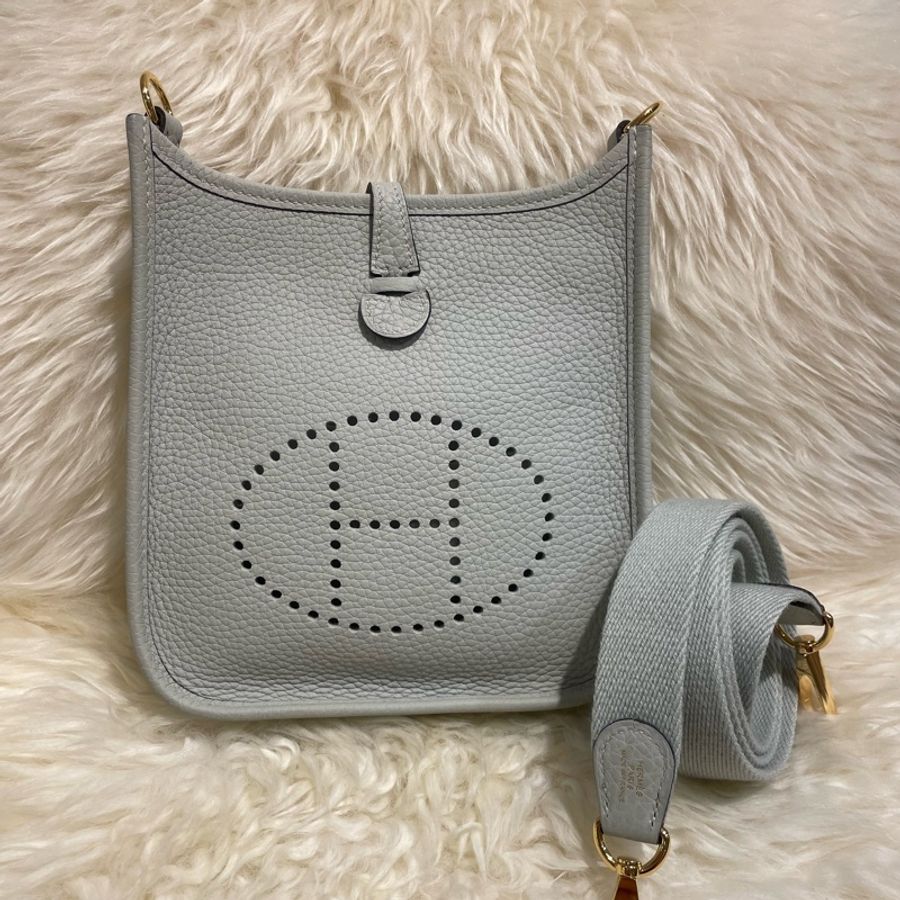 Hermès Mini Evelyne 水晶灰金扣除-0