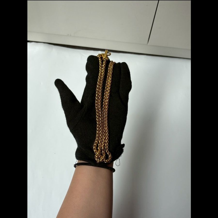 Chanel 金鍊白底圓雙C項鍊-5