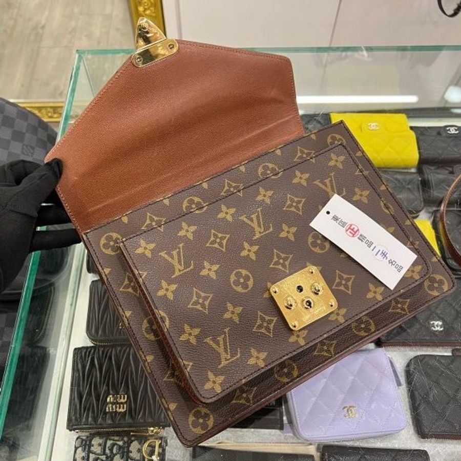 東區正精品㊣LV Vintage Monceau M51185 原花字紋公事包郵差包手提包斜背包兩用包 RZ6165-1