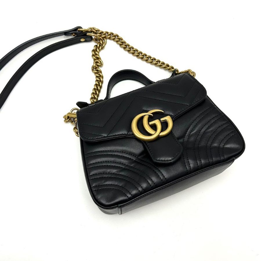 GUCCI黑金marmont小號郵差手提斜背包21*15*8 98新配件塵袋-3