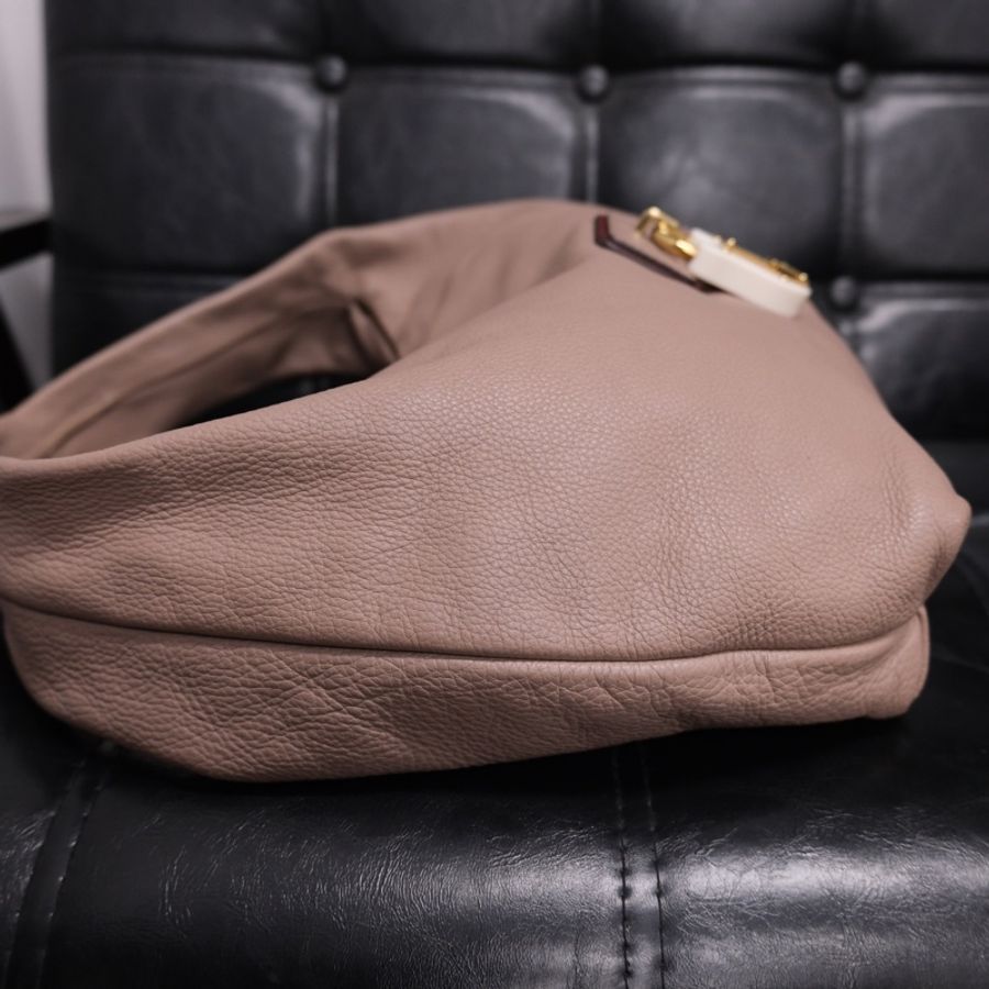 Loewe Leather Shoulder Bag 羅意威中古鎖頭Hobo bag 和尚包-5