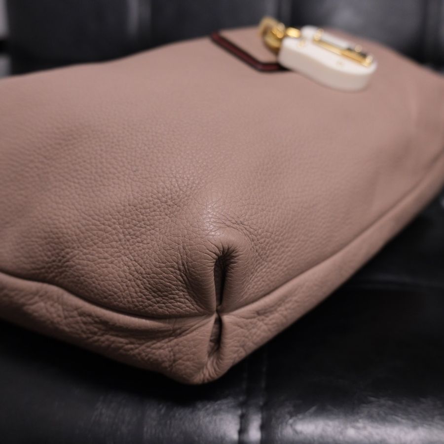 Loewe Leather Shoulder Bag 羅意威中古鎖頭Hobo bag 和尚包-14