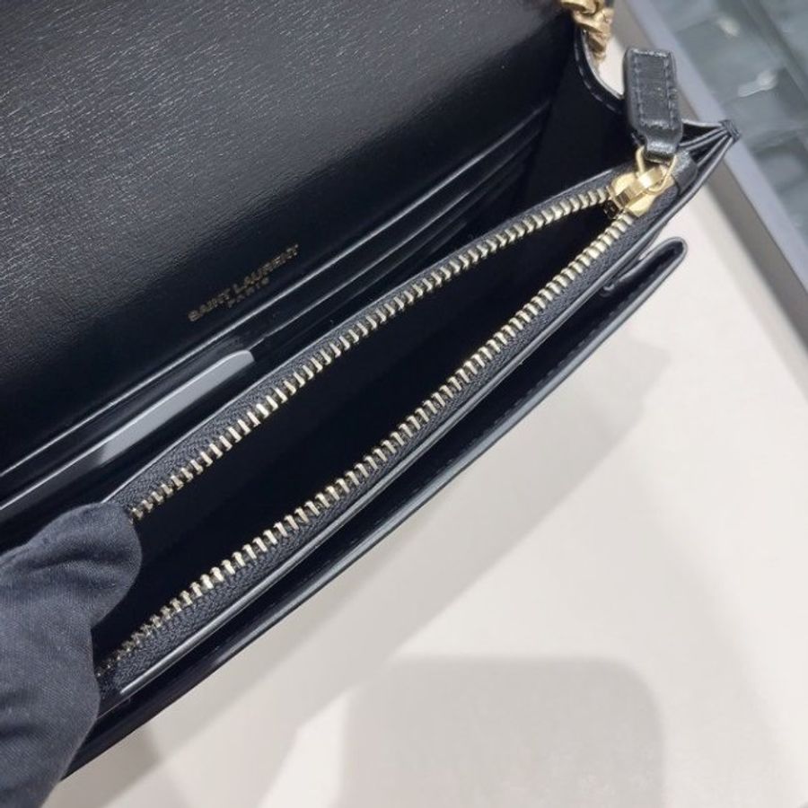 🎊新年特賣🧧Saint Laurent 533026 YSL 光滑小牛皮 Sunset WOC包 -黑色金鍊-4