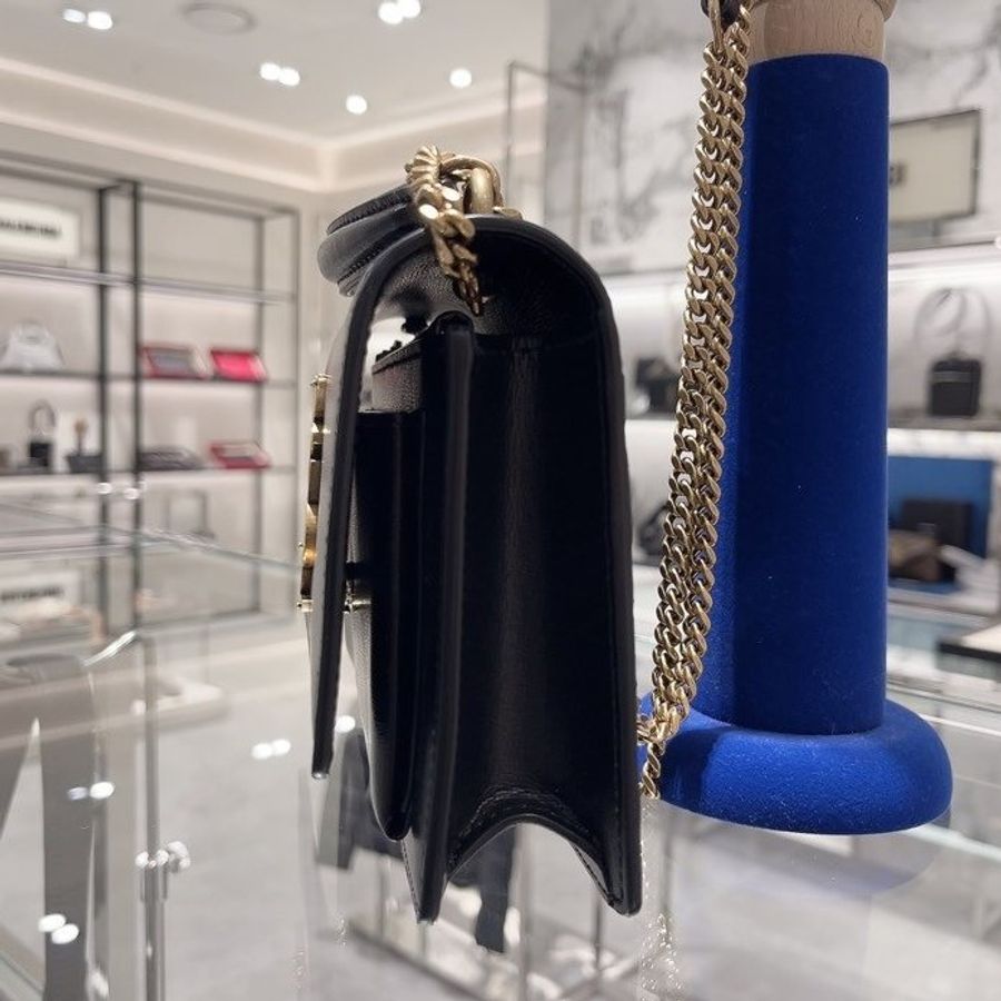 🎊新年特賣🧧Saint Laurent 533026 YSL 光滑小牛皮 Sunset WOC包 -黑色金鍊-6