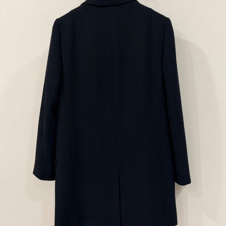 ALLSAINTS 深V領銀蒽點綴長版外套 黑色-3
