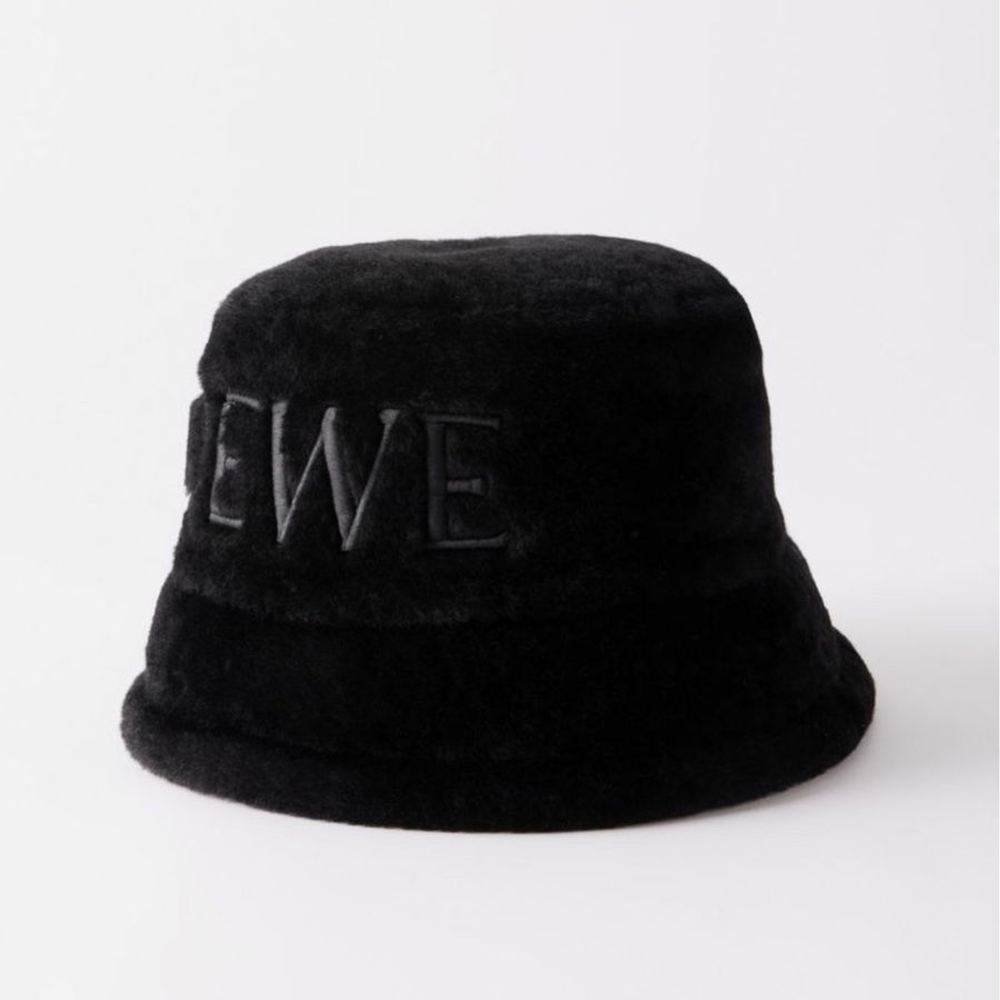 #全新附購證 Loewe 刺繡品牌logo羊毛皮漁夫帽 尺碼57、59-1