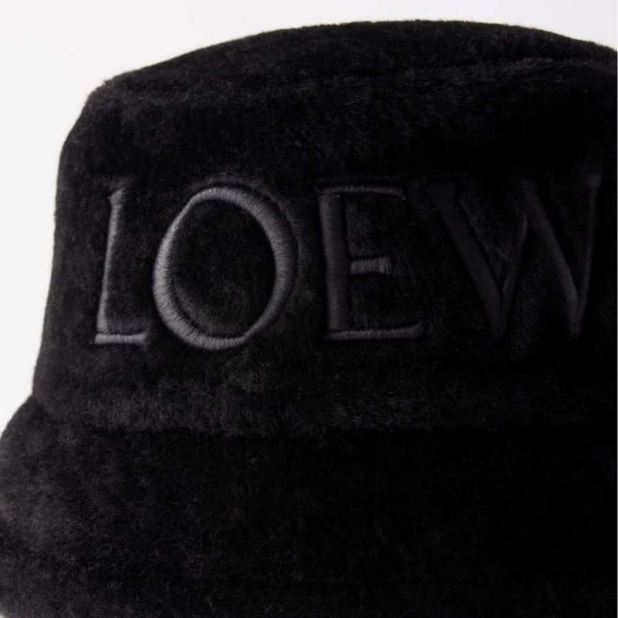 #全新附購證 Loewe 刺繡品牌logo羊毛皮漁夫帽 尺碼57、59-3