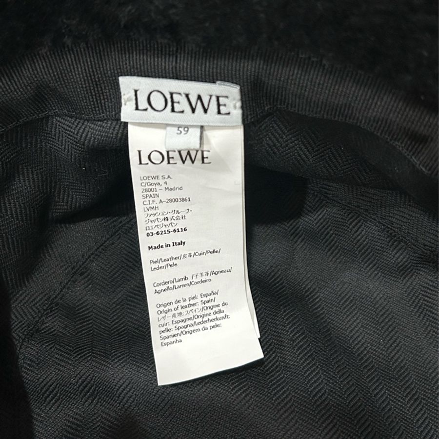 #全新附購證 Loewe 刺繡品牌logo羊毛皮漁夫帽 尺碼57、59-17