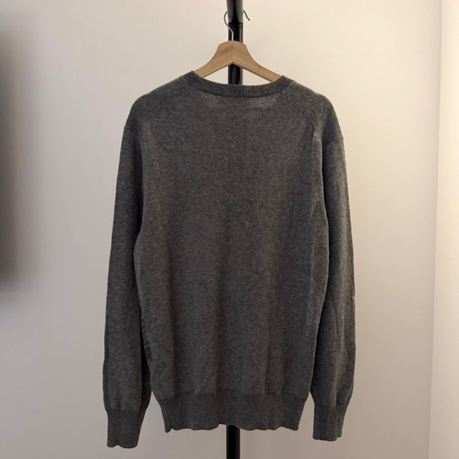 特*Burberry灰色戰馬喀什米爾長袖上衣/L-1
