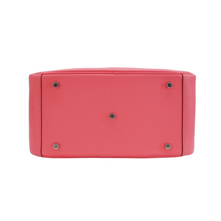 Hermes 展示品 Lindy 30 牛皮銀釦手提/斜背兩用包(杜鵑粉)-3