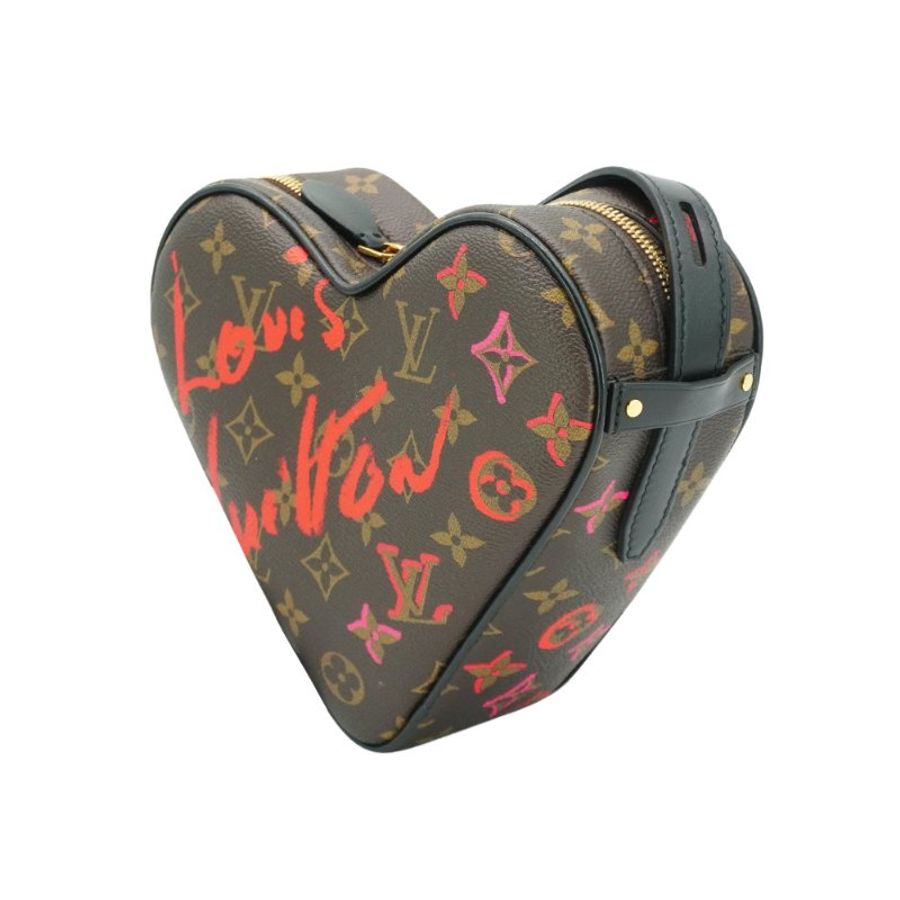 Louis Vuitton Sac Coeur 愛心字樣帆布斜背包(M45890-咖)-2