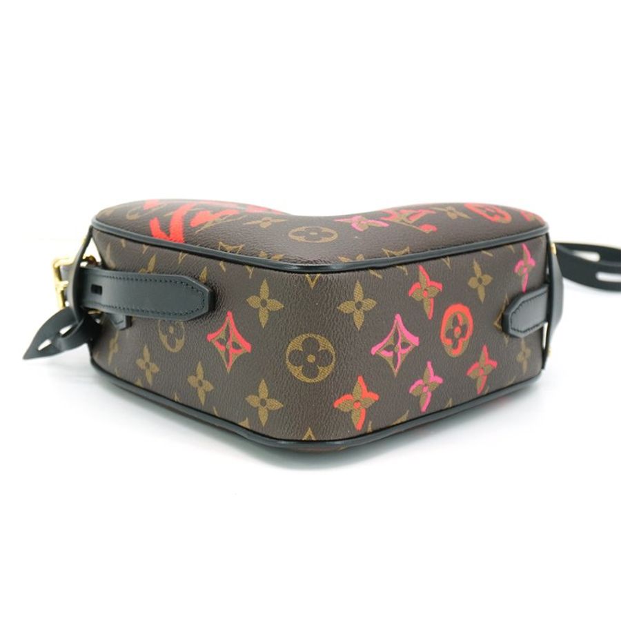Louis Vuitton Sac Coeur 愛心字樣帆布斜背包(M45890-咖)-4