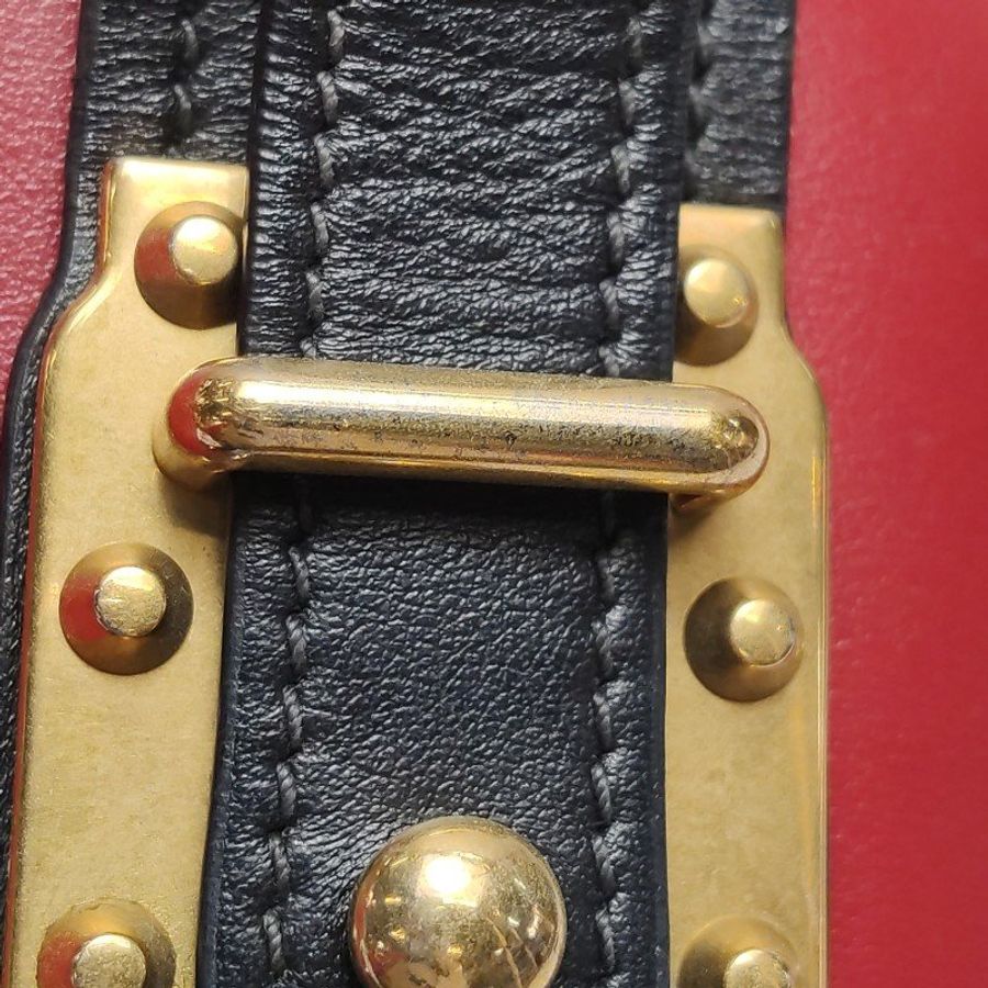 Prada Cahier牛皮撞色字母logo插扣斜挎包單肩包-13