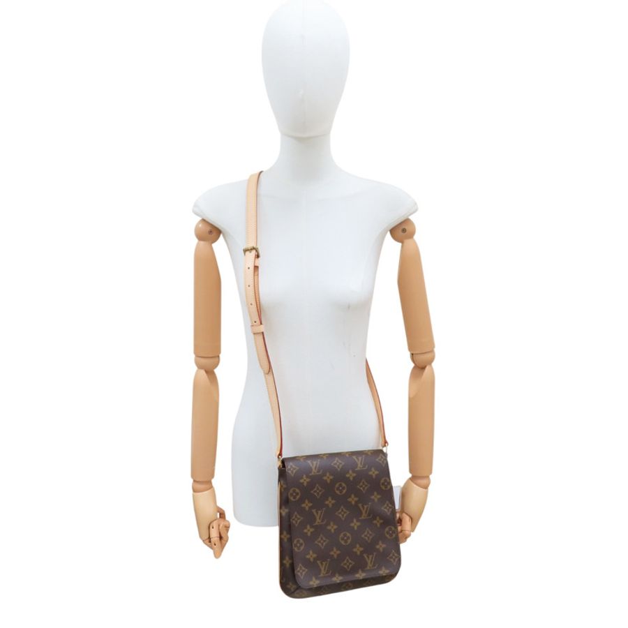 原棕色花帆布Musette Salsa短肩背【LOUIS VUITTON LV 路易威登】M51258-8