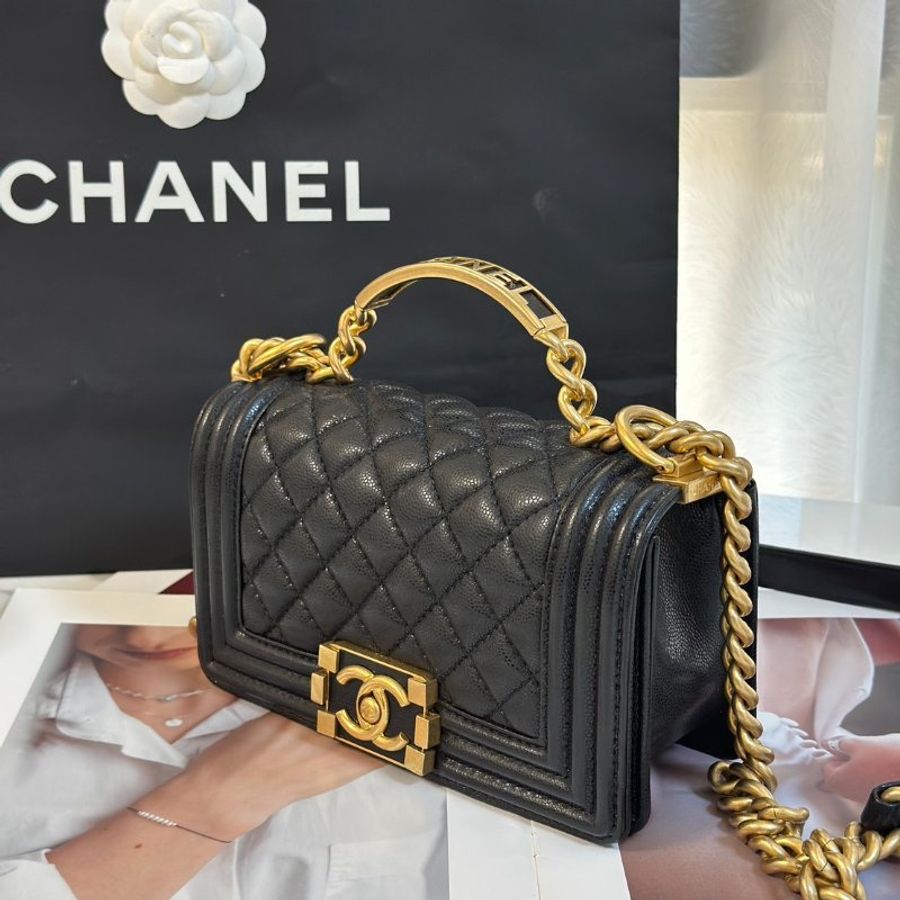 CHANEL 23B Handle boy 20 - 黑金-2