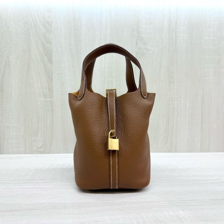 Hermes 37GOLD金棕T/C皮picotin18cm/H056289-1