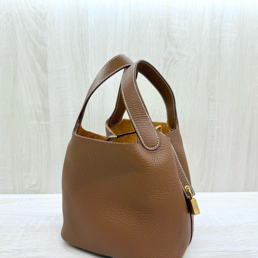 Hermes 37GOLD金棕T/C皮picotin18cm/H056289-5