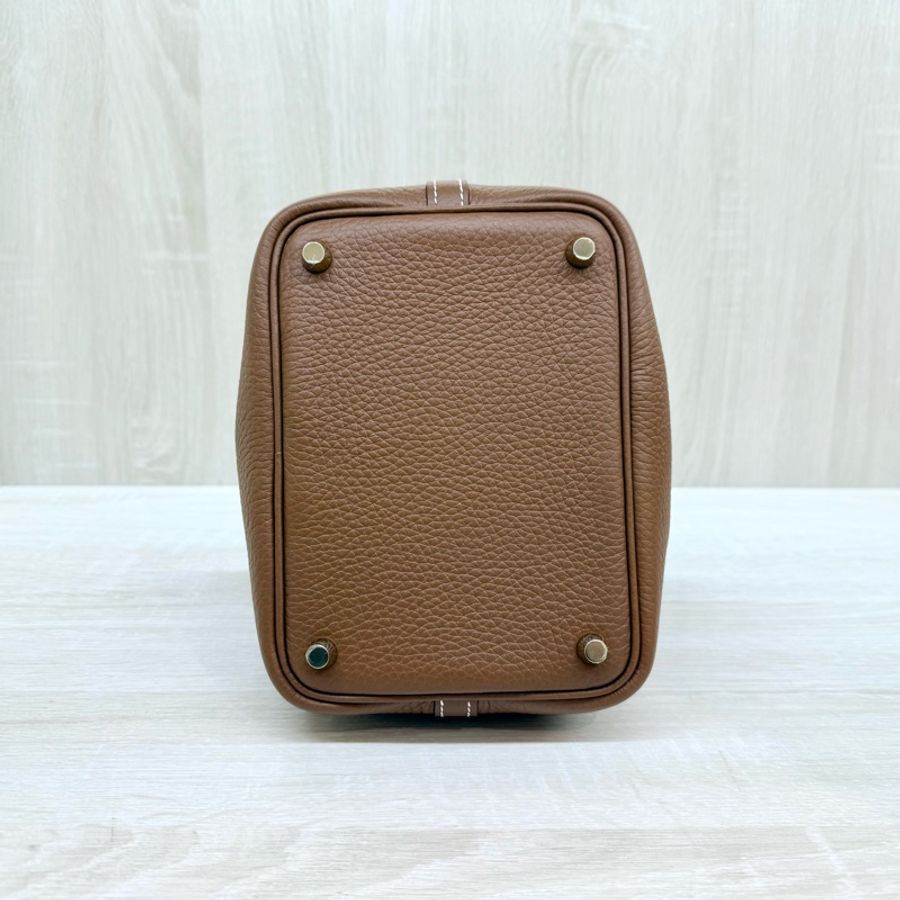 Hermes 37GOLD金棕T/C皮picotin18cm/H056289-6