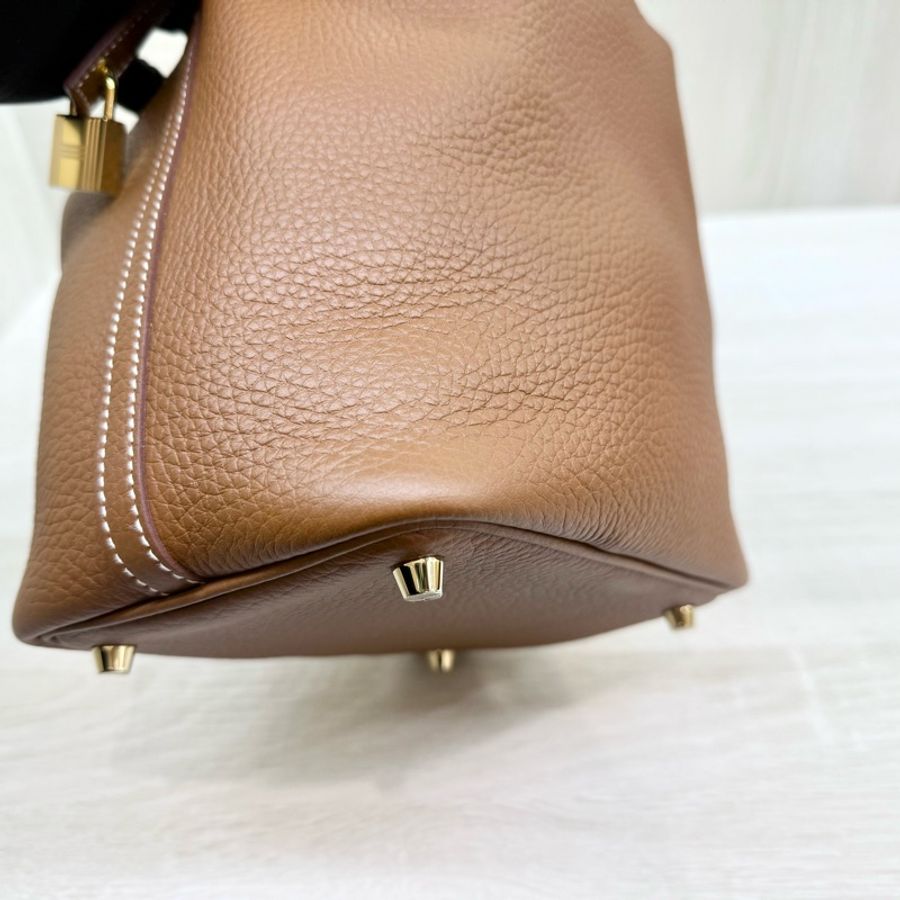 Hermes 37GOLD金棕T/C皮picotin18cm/H056289-14