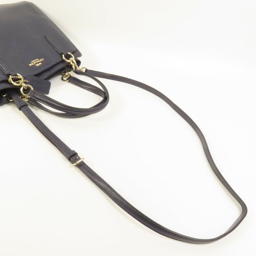 COACH 牛皮皮革2 Way Shoulder金扣手挽肩背兩用袋-4