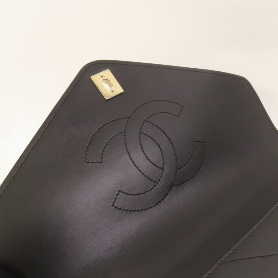 CHANEL 牛皮皮革Chain Shoulder金扣手挽肩背兩用袋-6