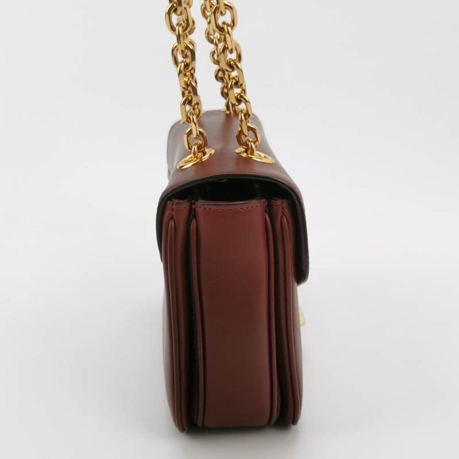 Celine C Bag中號牛皮純色金屬鎖扣單肩包-3