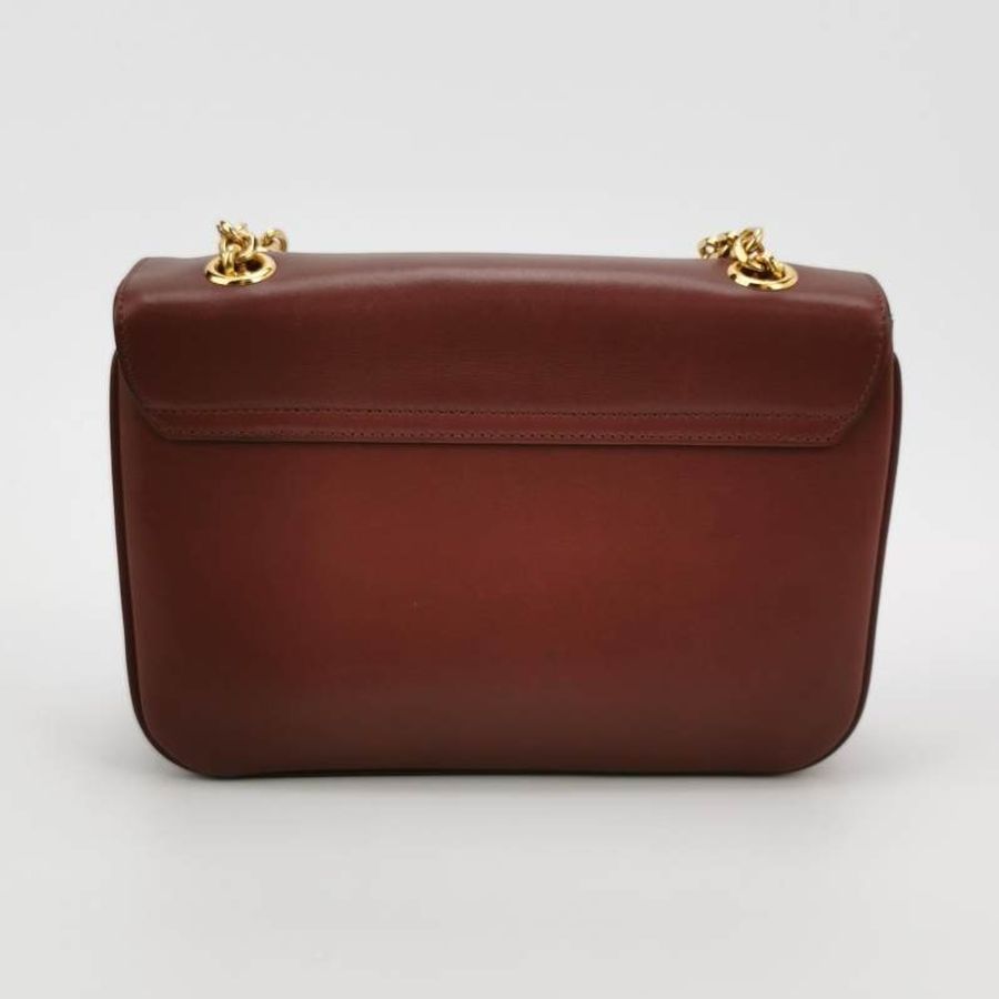 Celine C Bag中號牛皮純色金屬鎖扣單肩包-4