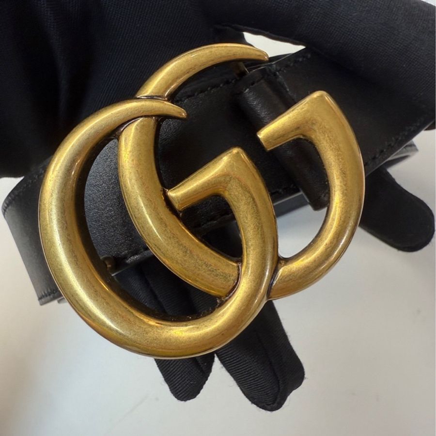 Gucci經典款雙G皮帶(85公分)閒置未使用-5