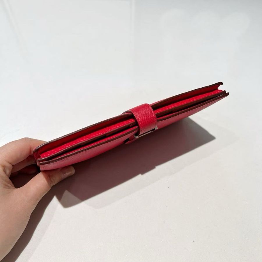 超值 愛馬仕 Hermès Béarn 紅色銀扣 長夾|經典H扣|俐落耐看 T 刻-2