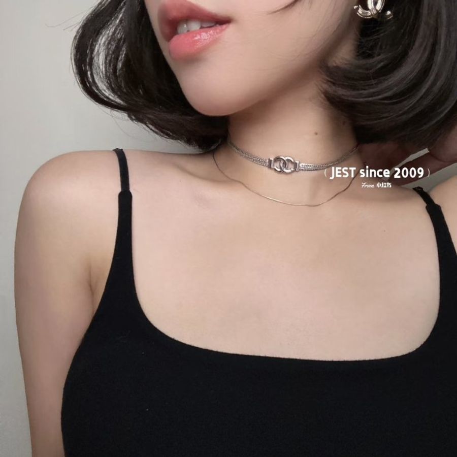 CHANEL 24B雙C蛇骨雙層銀鍊-1