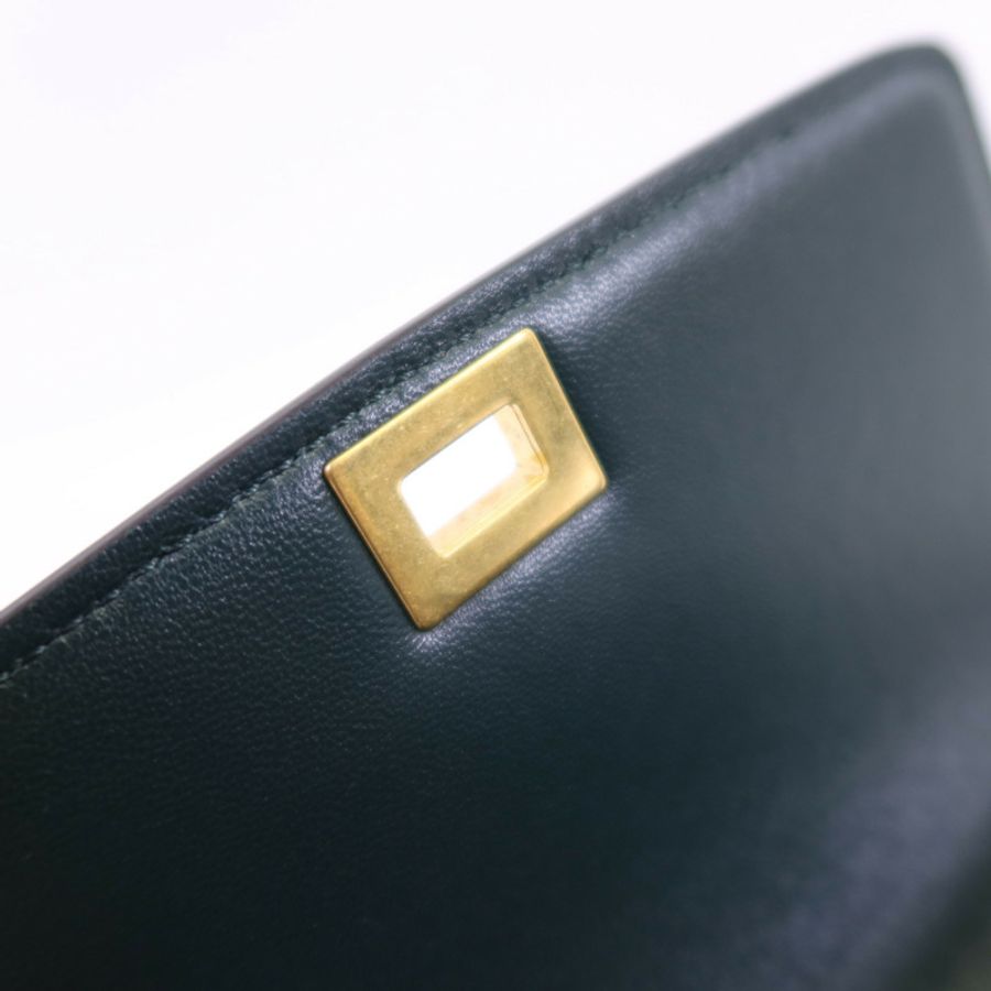 CELINE 牛皮皮革Mini Classic Box金扣肩背袋-11