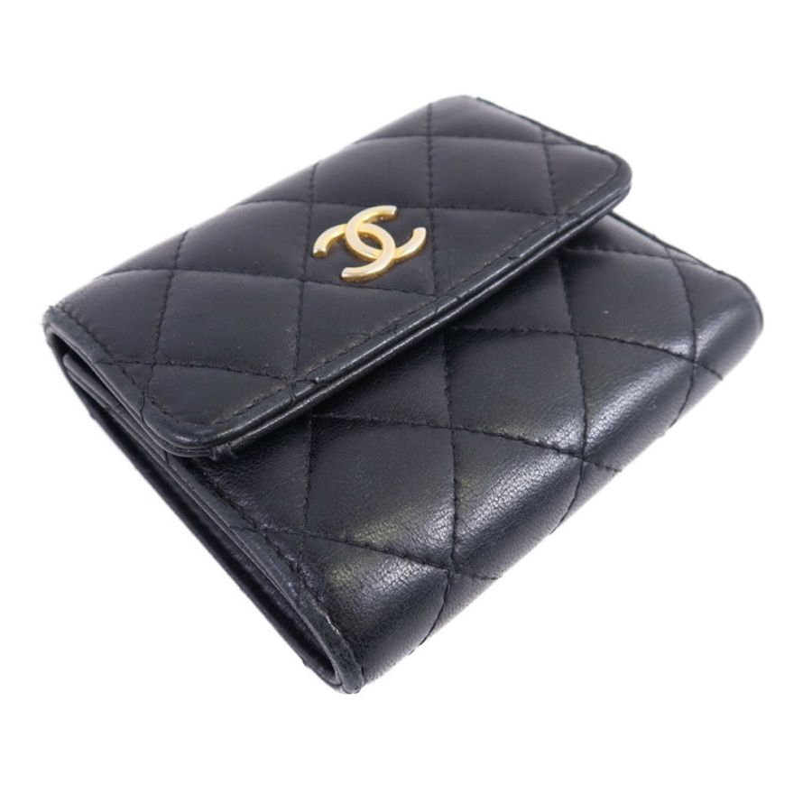 CHANEL 羊皮皮革Wallet金扣錢包-2