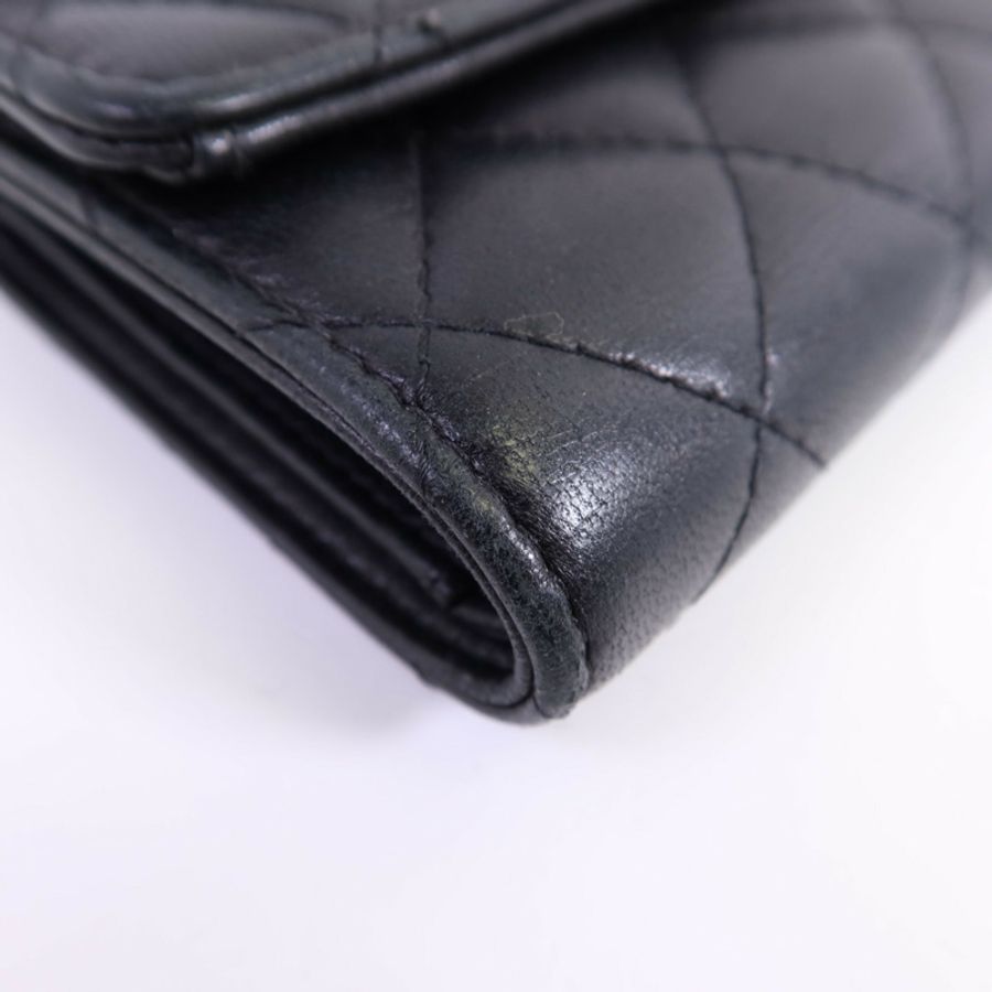 CHANEL 羊皮皮革Wallet金扣錢包-4