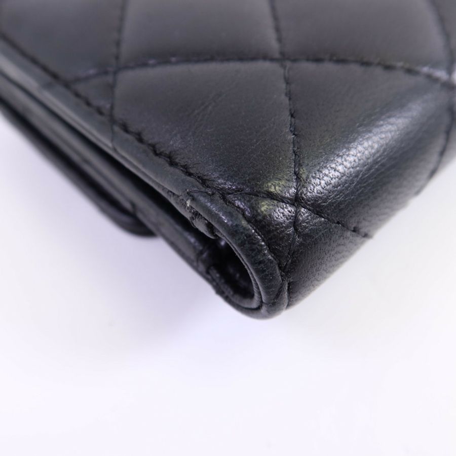 CHANEL 羊皮皮革Wallet金扣錢包-6