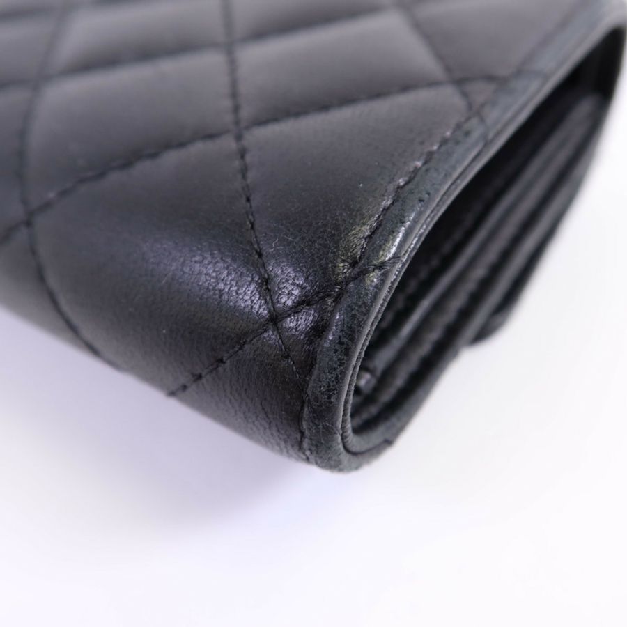 CHANEL 羊皮皮革Wallet金扣錢包-7