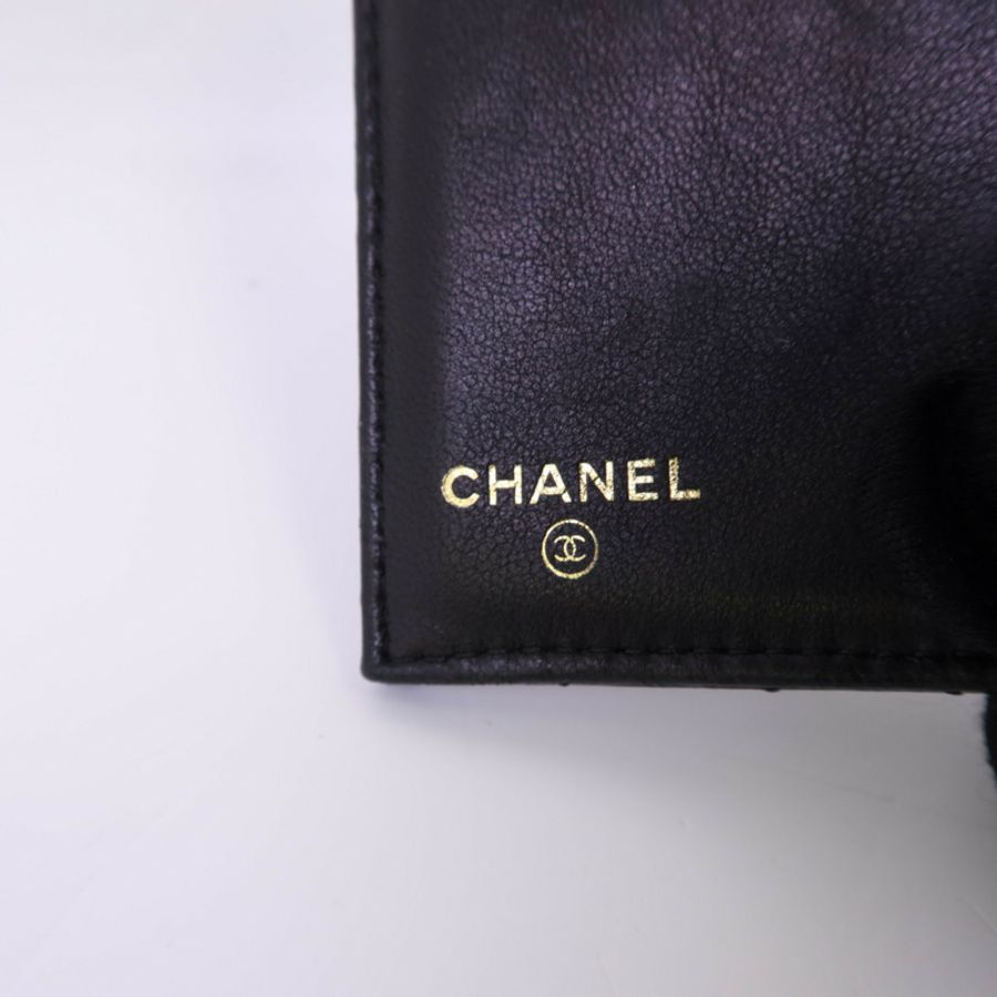 CHANEL 羊皮皮革Wallet金扣錢包-14