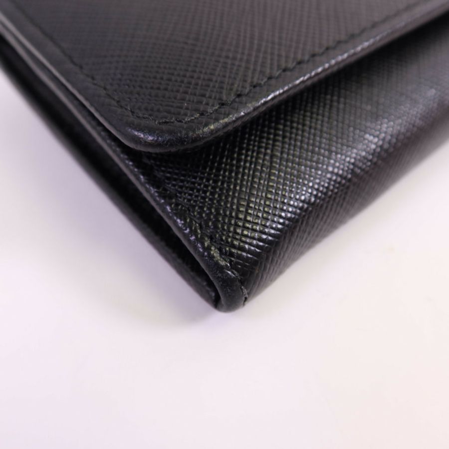 PRADA Saffiano皮革Long Wallet金扣長錢包-4
