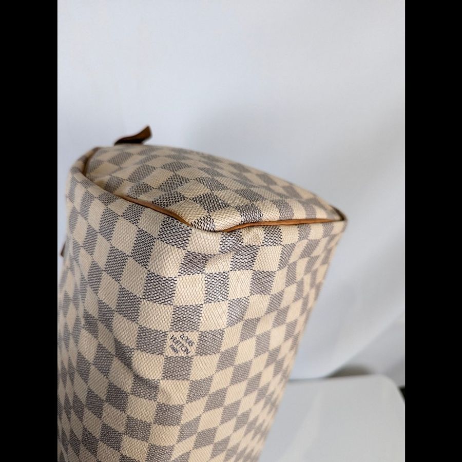 莉亞精品♡LV 白棋盤格speedy30 二手美包-7