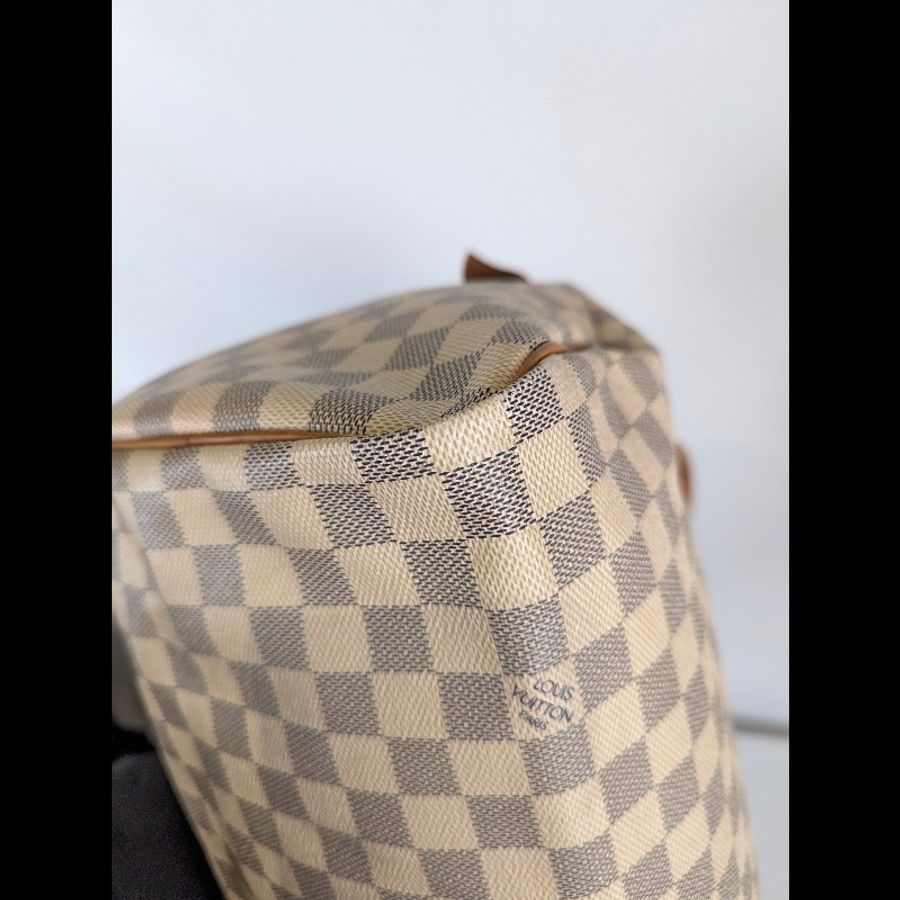 莉亞精品♡LV 白棋盤格speedy30 二手美包-8