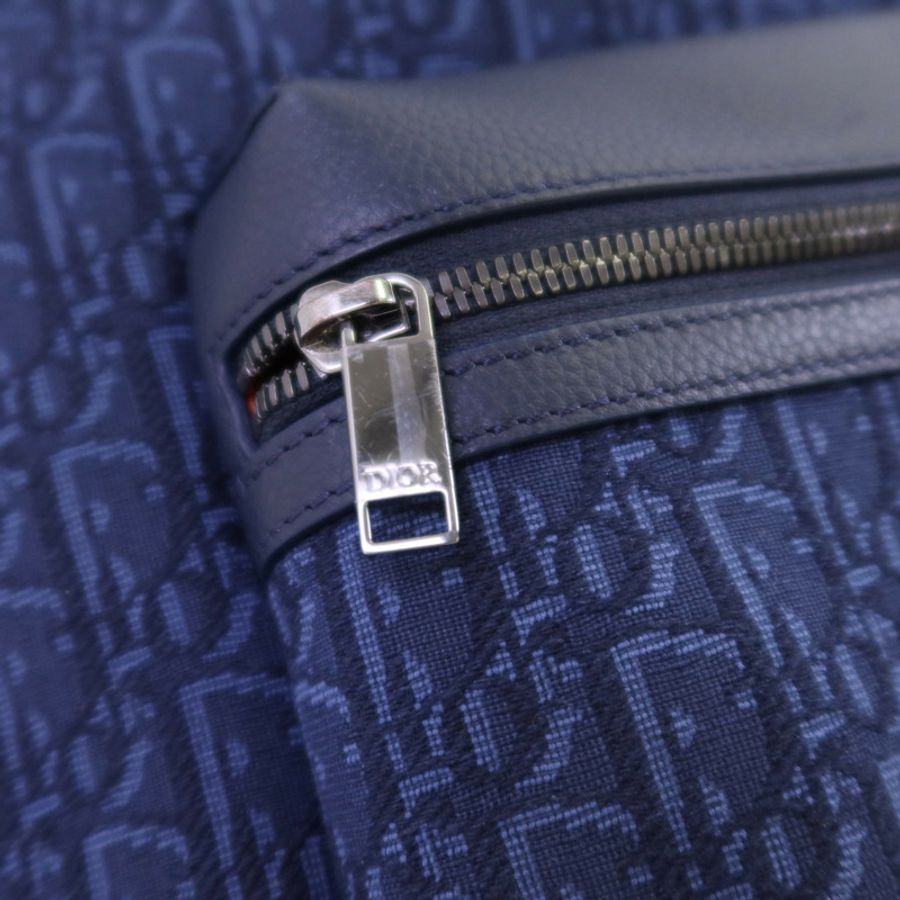 Dior Obriqur帆布/牛皮皮革Dior X Kaws Rider 2.0 Zipped Backpack銀扣背包-10