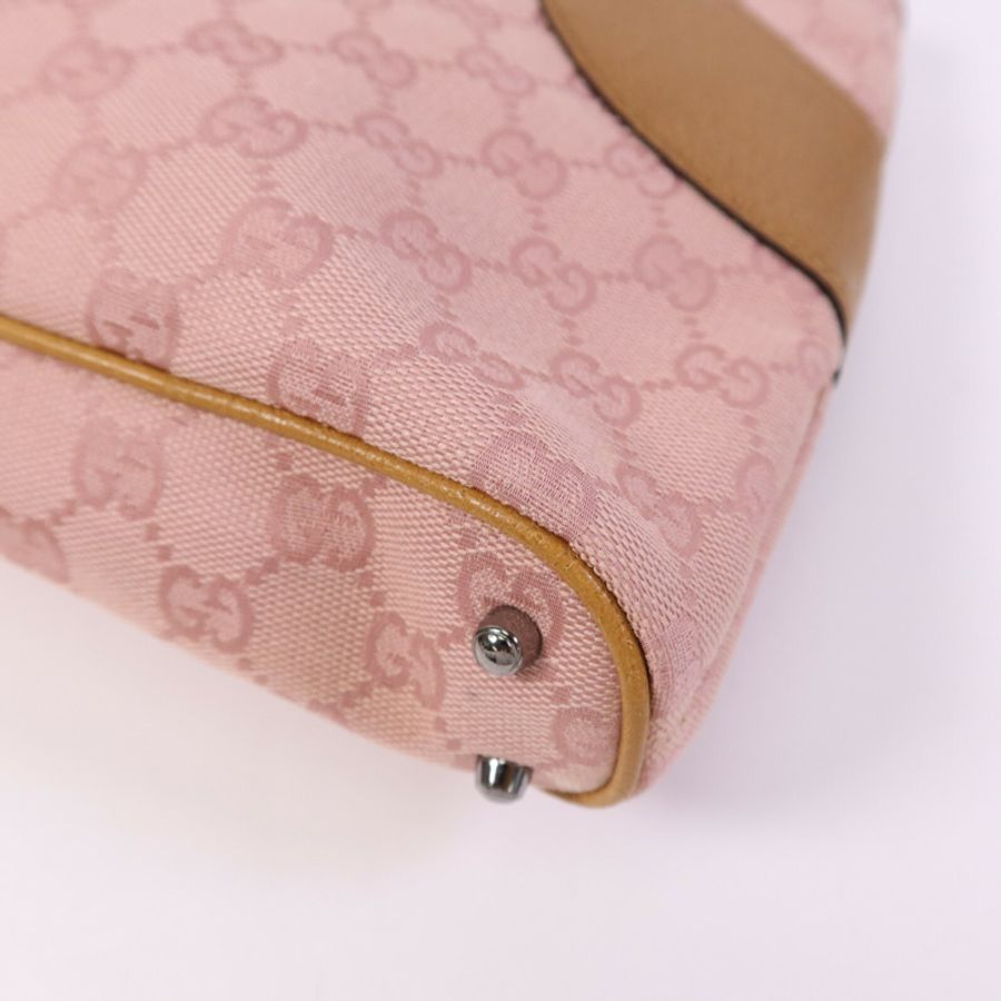 GUCCI 帆布Shoulder Bag銀扣肩背袋-9