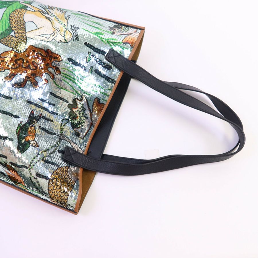 LOEWE 牛皮皮革/亮片Paula's Ibiza Tote肩背袋-4