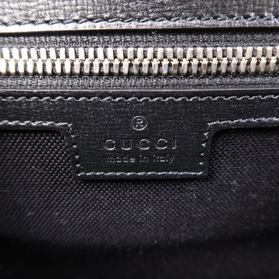 GUCCI 塗層帆布GG Supreme Interlocking銀扣肩背袋-5